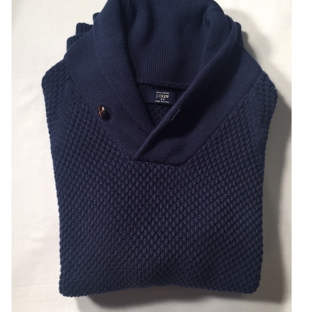 J. Crew Navy Shawl Collar Sweater